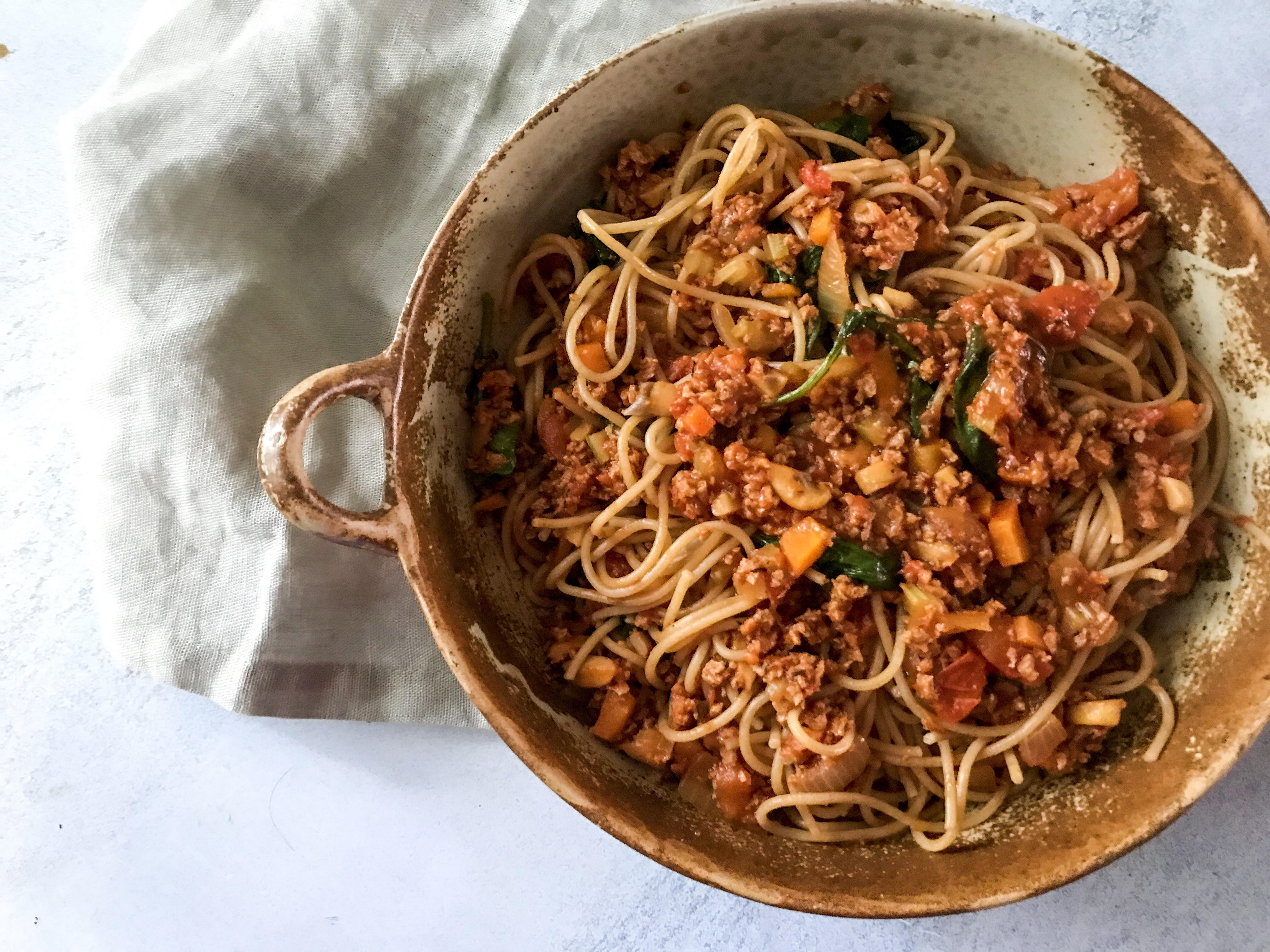 Easy Vegan Spaghetti Bolognese - Wandering Wafflehands